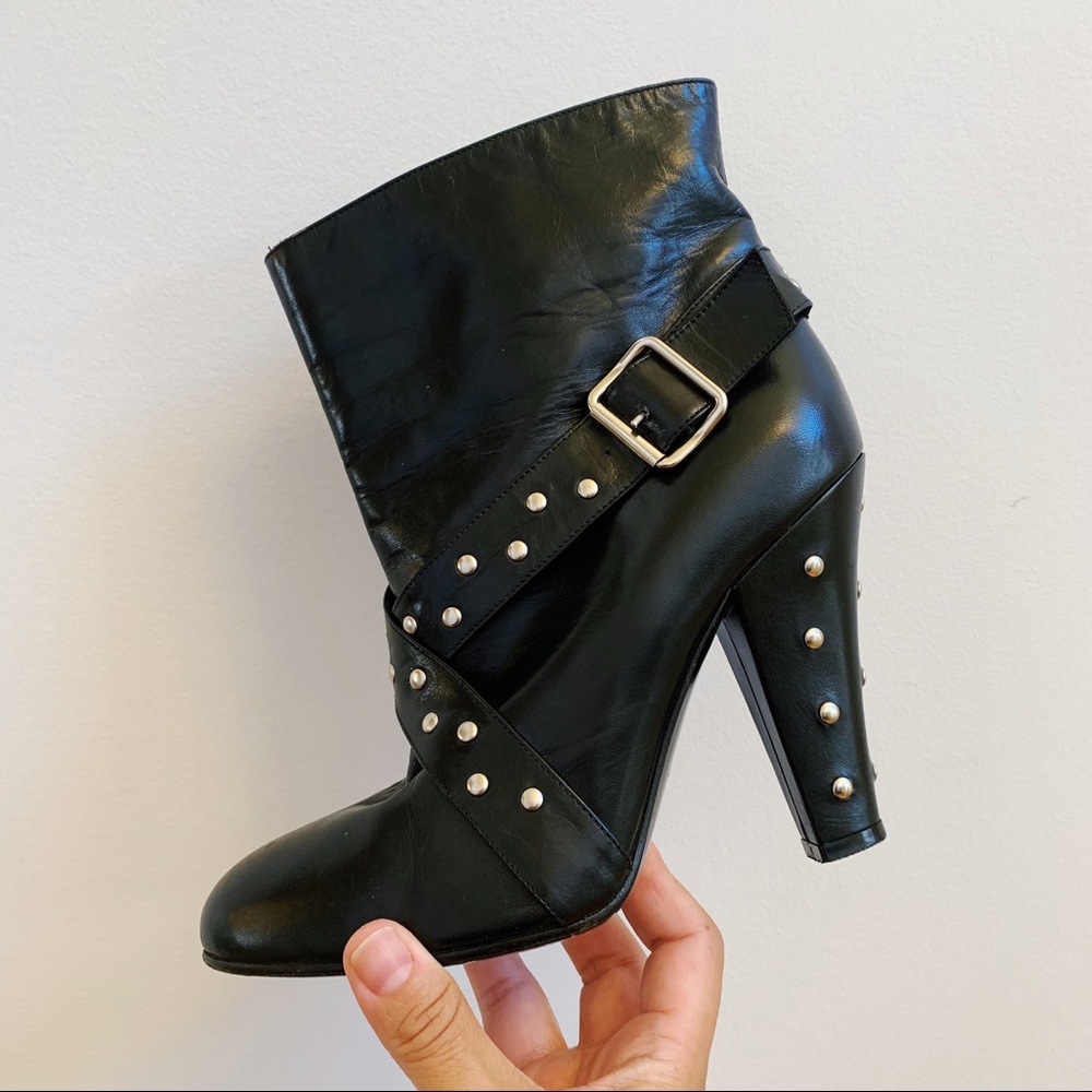 Marc Jacobs Black Leather Studded Ankle Boots